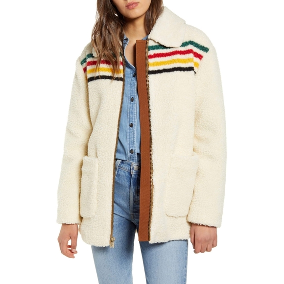 FOUND ISO Pendleton Glacier Stripe Sunset Sherpa Jacket - Picture 2 of 2